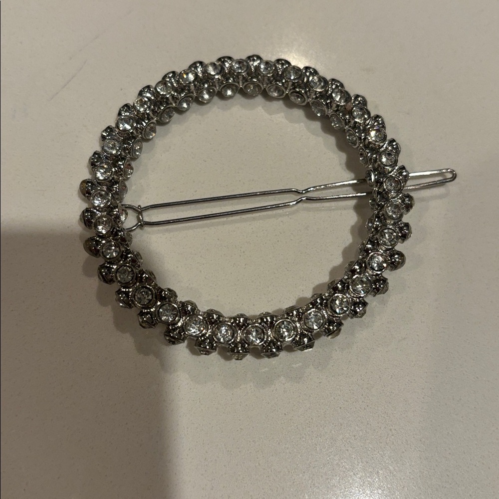 H&M Silver Rhinestone Hair Barrette